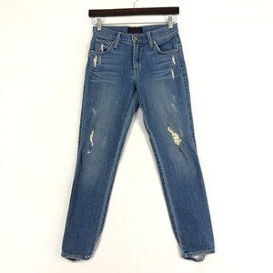 James Jeans Women's Size 26 James Twiggy Ankle Distressed Blue Skinny Jeans USA